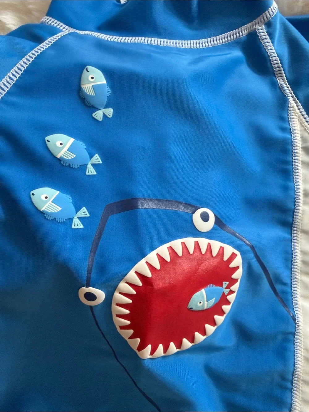 UV Skinz Blue and White Shark Print Kids Rashguard 2T